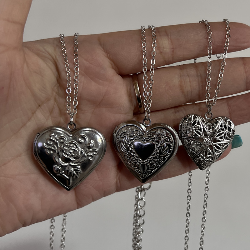 Heart Locket Necklace Photo - القلب إطار الصورة قلادة قلادة الحب