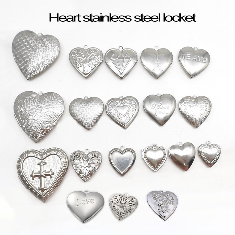 Heart Locket Necklace Photo - الحب القلب المنجد محطة 20 قطعة/الوحدة