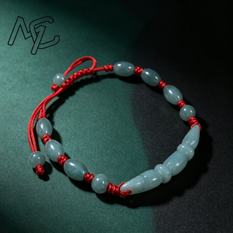 Bracelets - خرز عقدة جذر اللوتس من اليشم