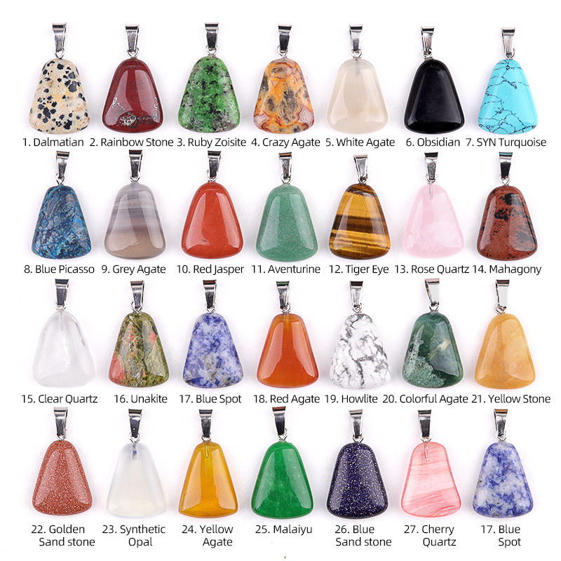 20 قطعة/الحقيبة نحت الأبيض كري - مراجعة Crystal Pendant Necklace Natural Stone وسعره