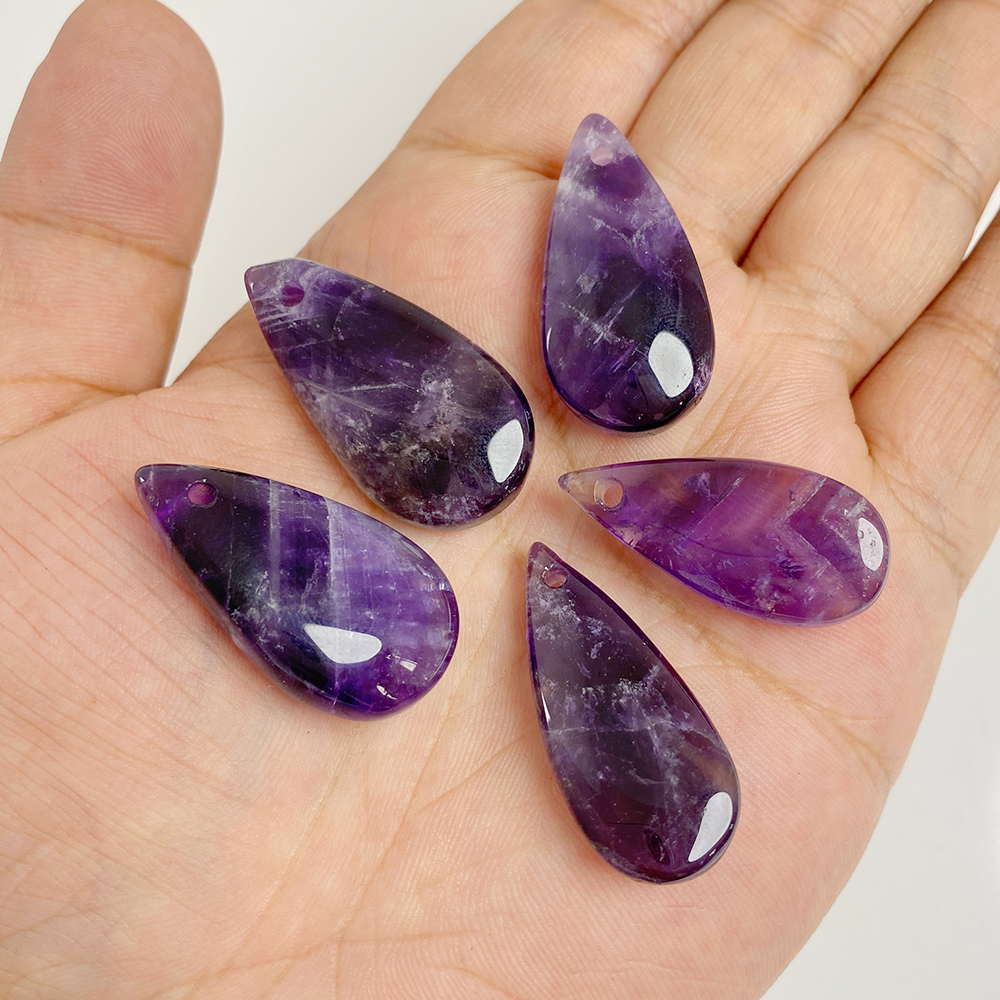 دلاية حجرية كبيرة على شكل قطرة - مراجعة Crystal Pendant Necklace Natural Stone وسعره