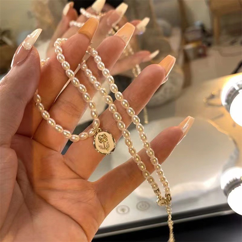 الفرنسية خمر تقليد الباروك الل - مراجعة Pearl Choker Necklace Vintage وسعره