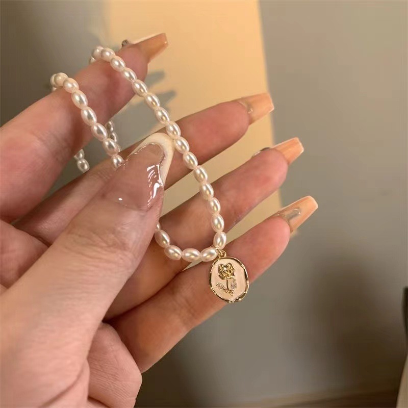 الفرنسية خمر تقليد الباروك الل - مراجعة Pearl Choker Necklace Vintage وسعره