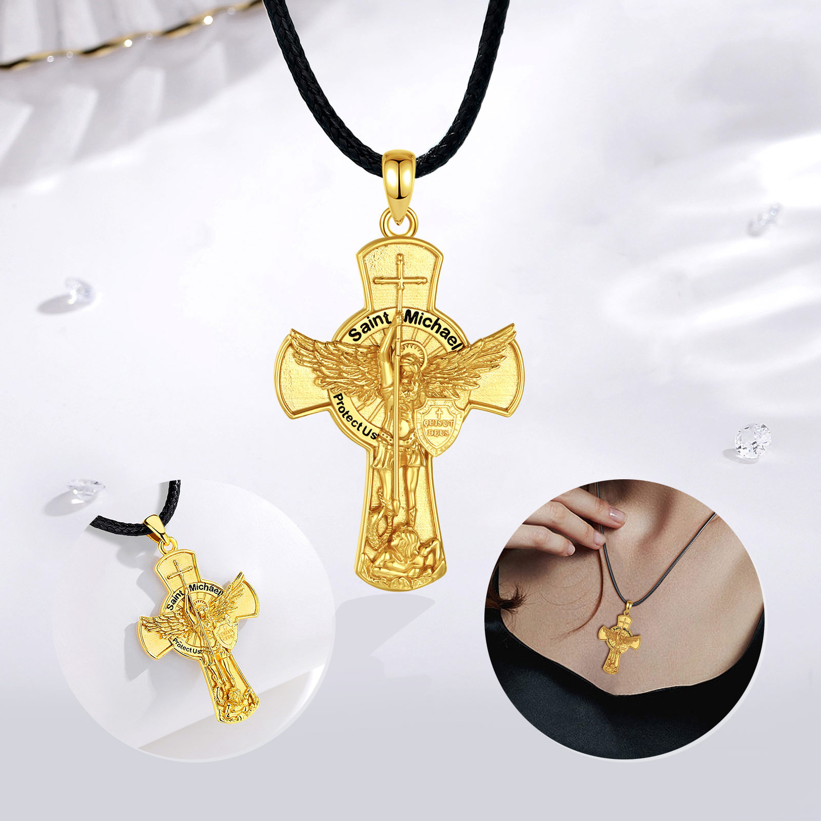 يودورا سانت مايكل رئيس الملائك - مراجعة 925 Sterling Silver Chain Necklace Men وسعره
