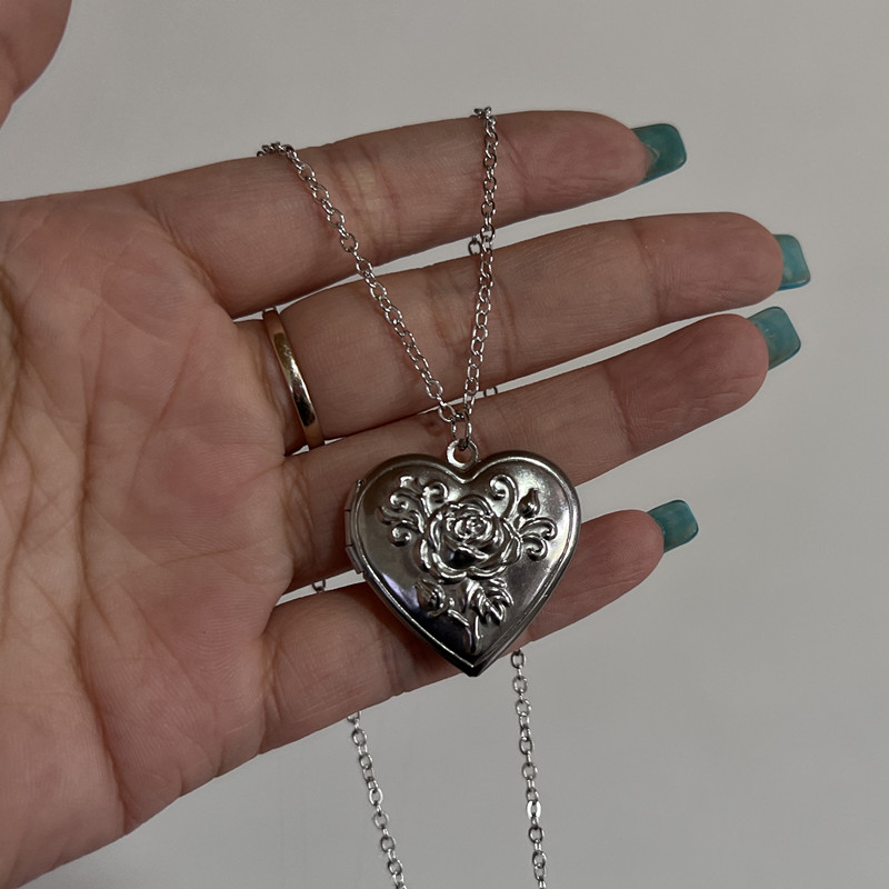 القلب إطار الصورة قلادة قلادة  - مراجعة Heart Locket Necklace Photo وسعره