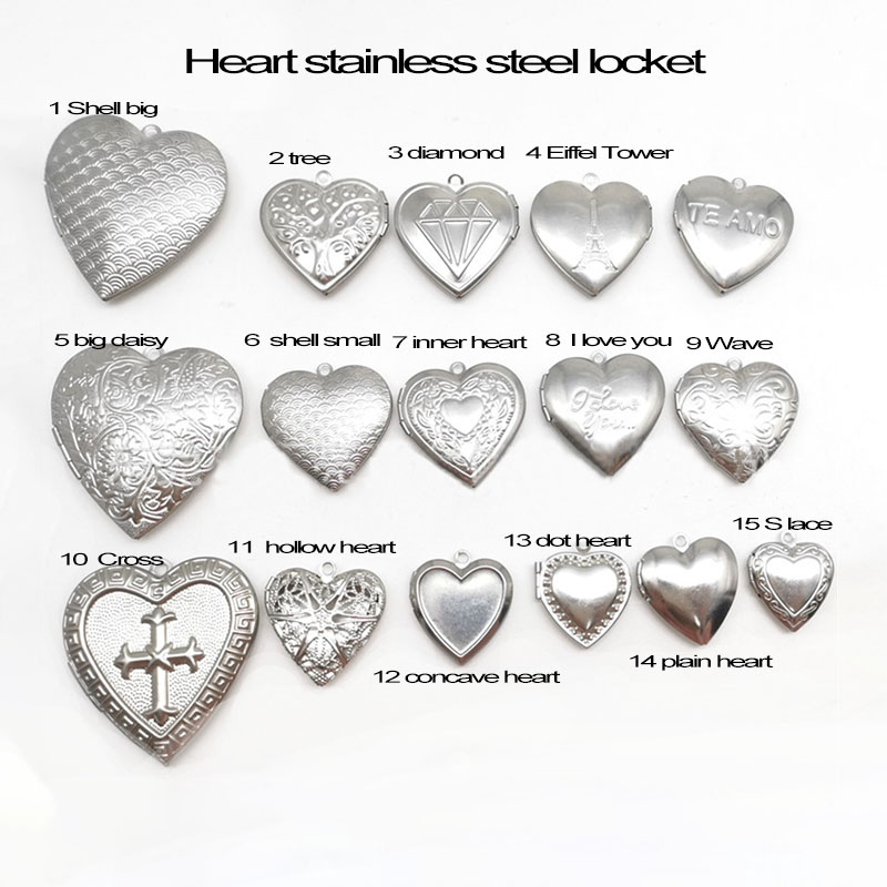 الحب القلب المنجد محطة 20 قطعة - مراجعة Heart Locket Necklace Photo وسعره