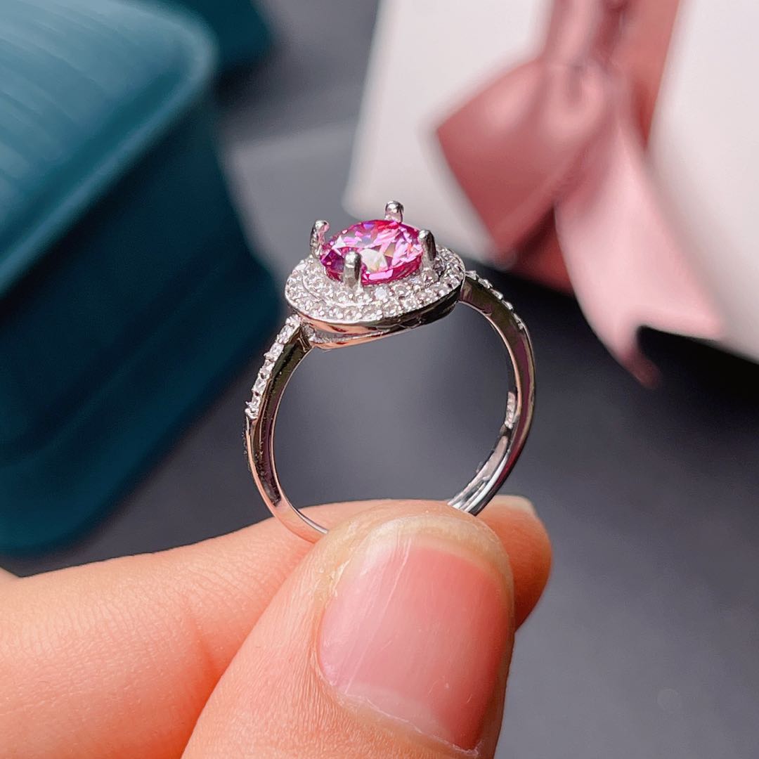 خاتم جديد وردي طقطقة للنساء خا - مراجعة Moissanite Engagement Ring 1 Carat وسعره