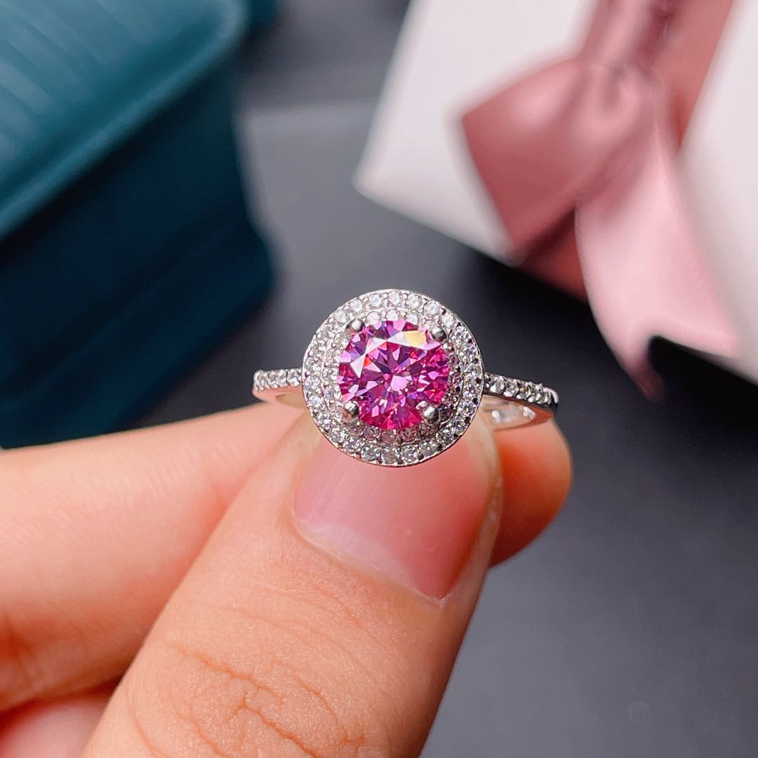 خاتم جديد وردي طقطقة للنساء خا - مراجعة Moissanite Engagement Ring 1 Carat وسعره
