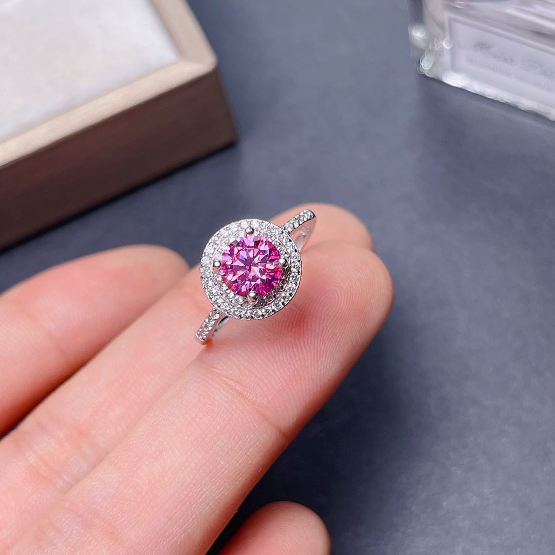 خاتم جديد وردي طقطقة للنساء خا - مراجعة Moissanite Engagement Ring 1 Carat وسعره