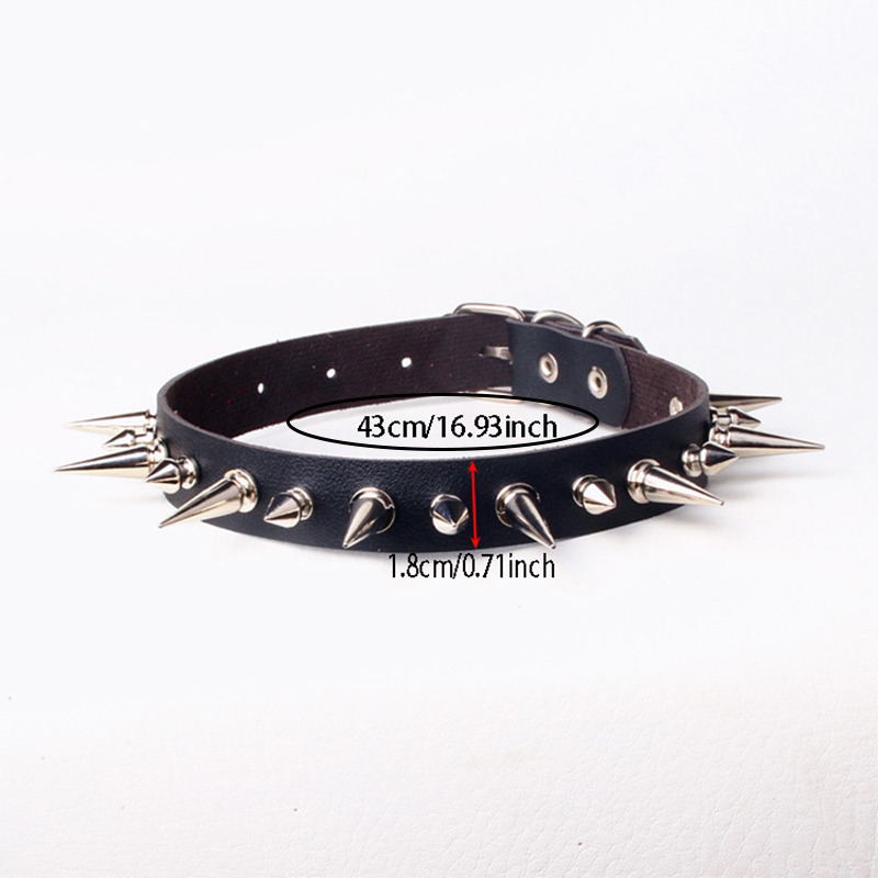 قلادة تشوكر طويلة بمسامير معدن - مراجعة Goth Punk Spike Choker وسعره