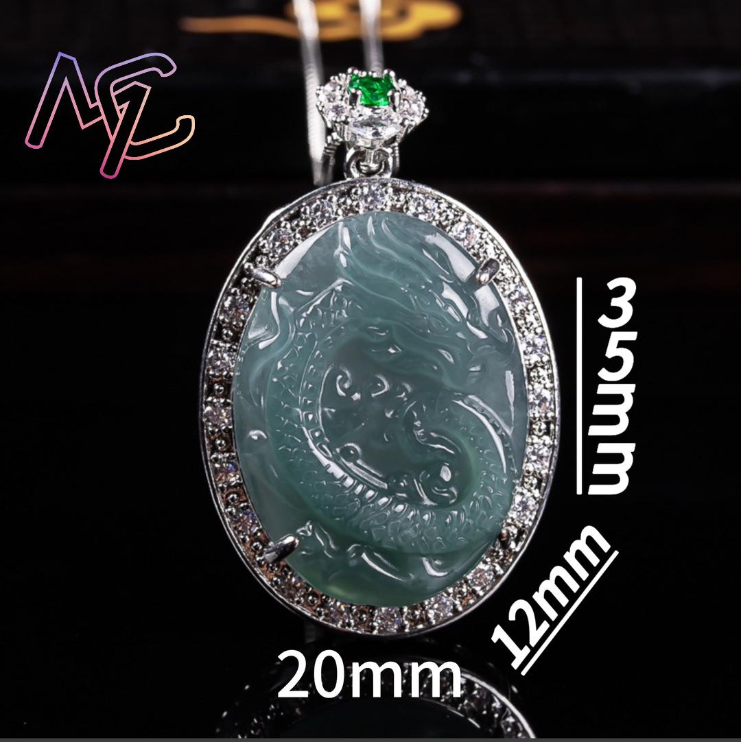 ميانمار الجاديت قلادة على شكل  - مراجعة 925 Sterling Silver Chain Necklace Men وسعره