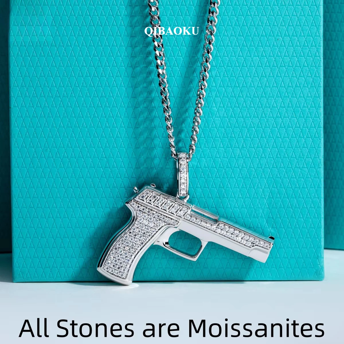 قلادة FCGJHW بحجر المويسانيت ع - مراجعة 925 Sterling Silver Chain Necklace Men وسعره