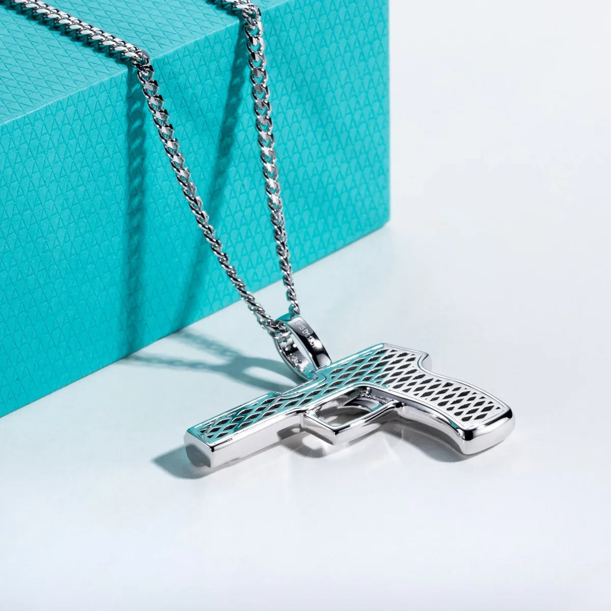 قلادة FCGJHW بحجر المويسانيت ع - مراجعة 925 Sterling Silver Chain Necklace Men وسعره